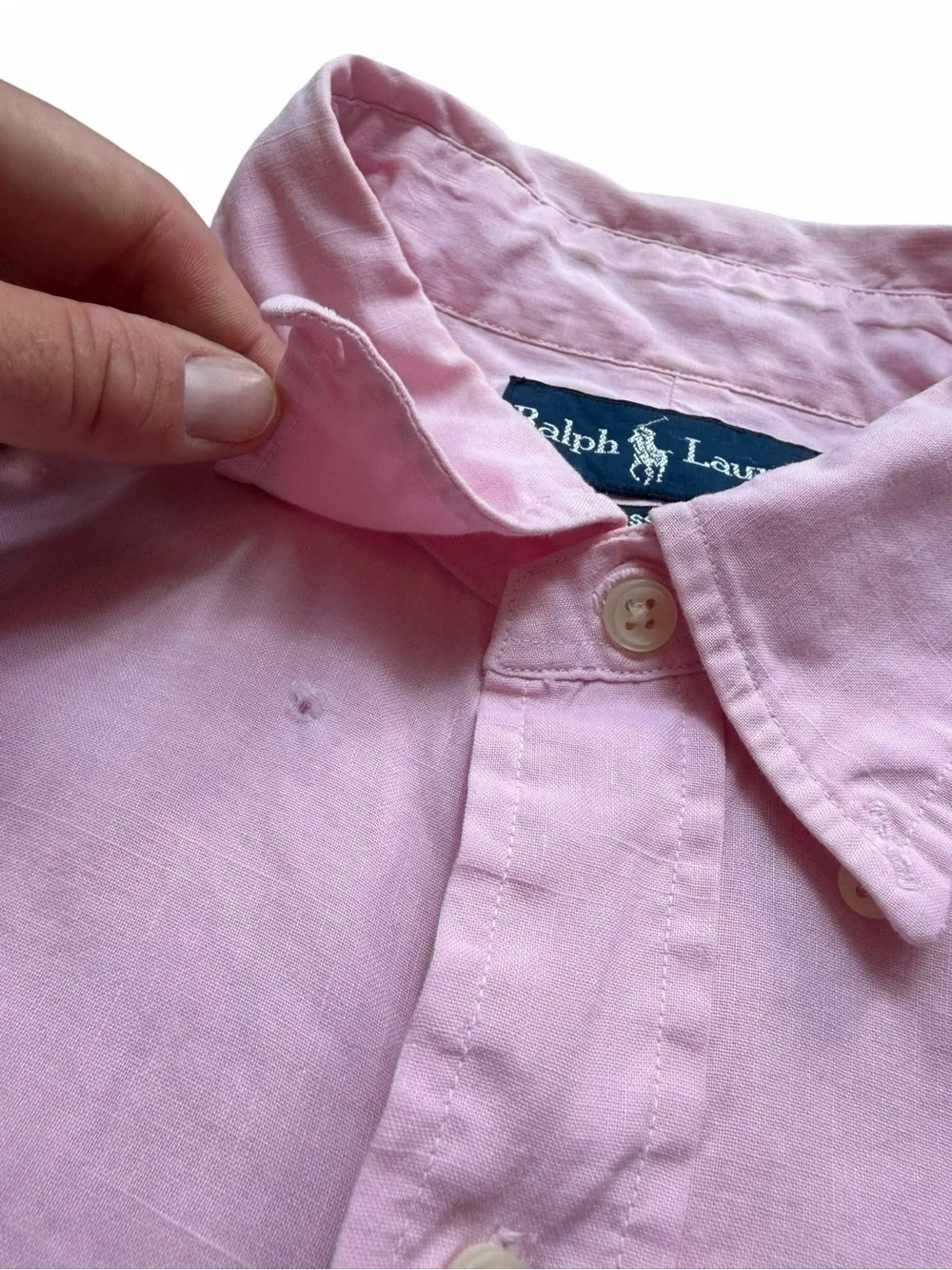 Ralph Lauren Shirt Mens Medium Light Pink Button Down Classic Fit Long Sleeve